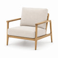 Leinensessel mit Eichenrahmen Beige 75x80x85cm