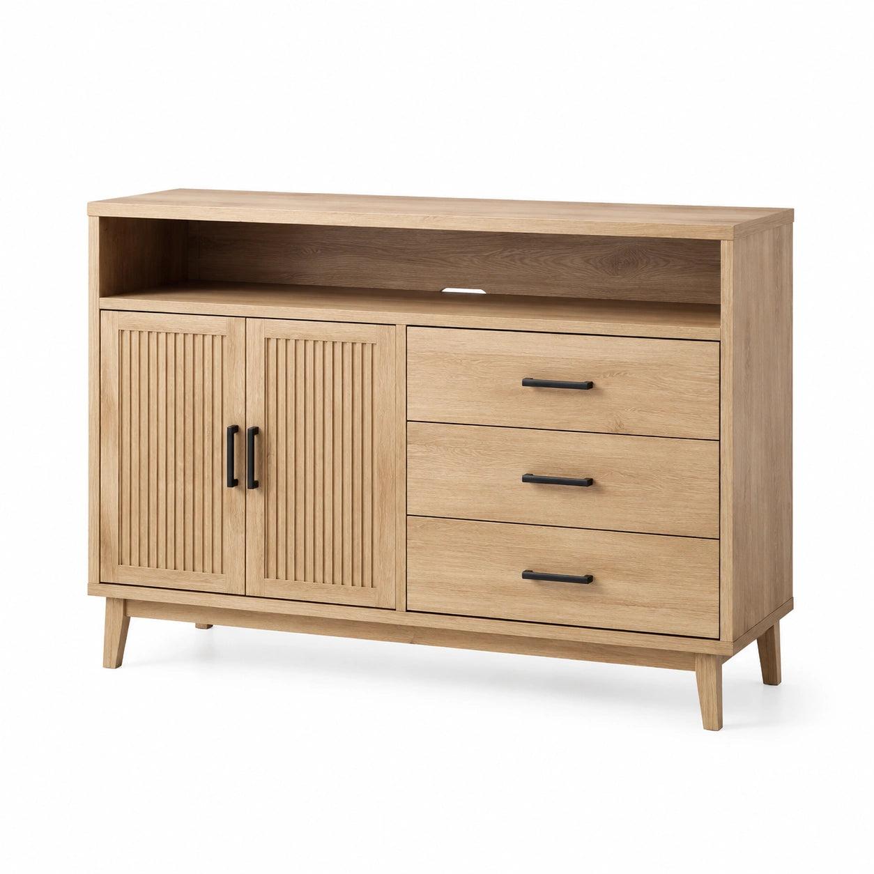 Eichenholz-Sideboard mit Schubladen und Türen 120x40x80 cm