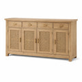 Sideboard aus Holz mit Rattan Türen, Hellbraun, 200 cm