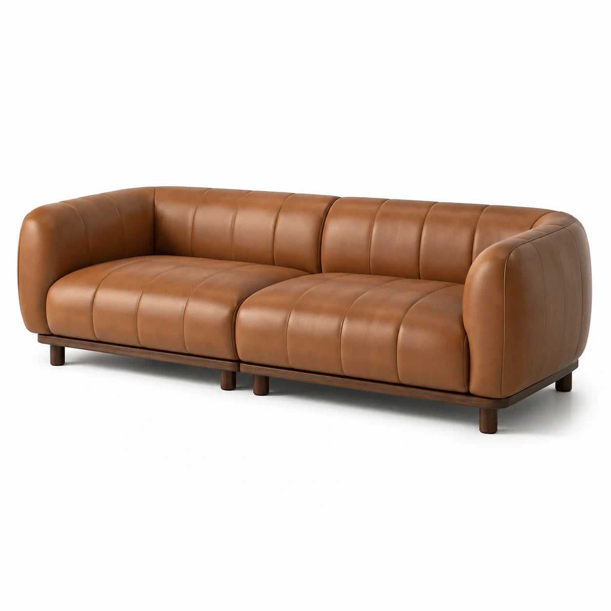 3-Sitzer Sofa Leder Cognac 220x90x75 cm