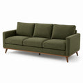 Dreisitzer Sofa Stoff Olivgrün Holzrahmen 200 cm