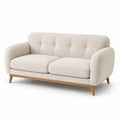 2-Sitzer Sofa Stoff Beige Holzfüße