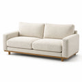 2-Sitzer Sofa Bouclé-Stoff mit Eichenrahmen 200cm Beige