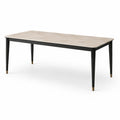 Rechteckiger Esstisch MDF Marmoroptik Stahl 200x100x75 cm