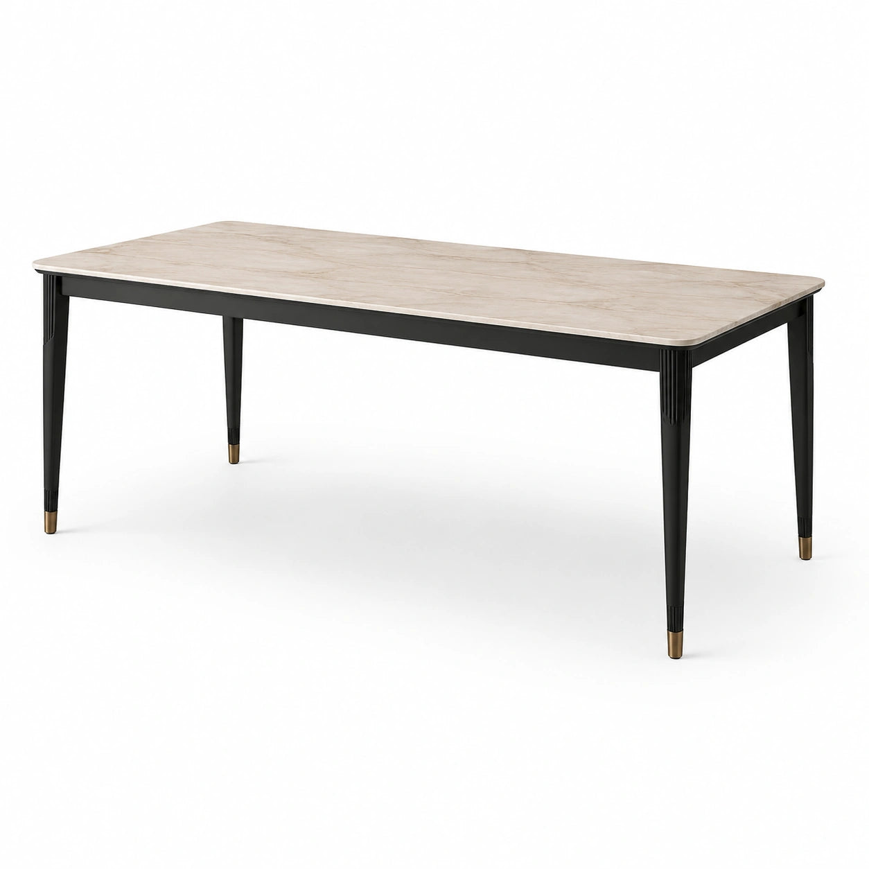 Rechteckiger Esstisch MDF Marmoroptik Stahl 200x100x75 cm