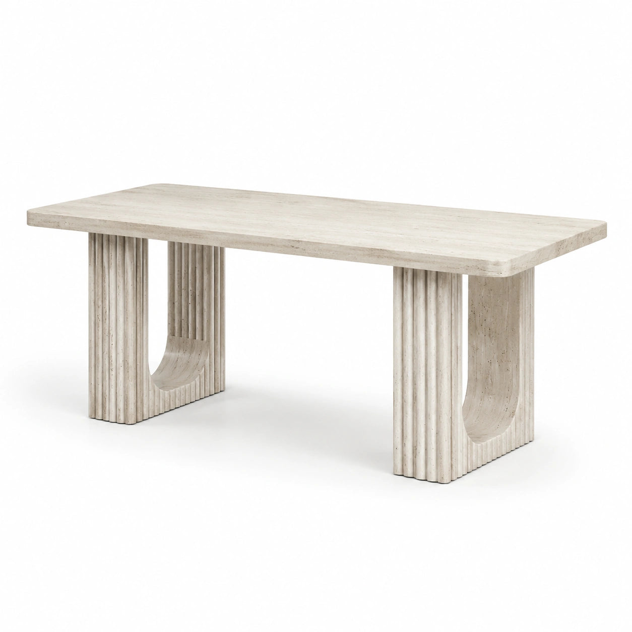 Rechteckiger Travertin-Esstisch 200x90x75 cm