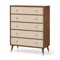Kommode aus Holz mit fünf Schubladen Beige
