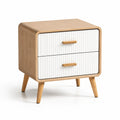 Nachttisch mit zwei Schubladen Eiche MDF 45x35x55cm
