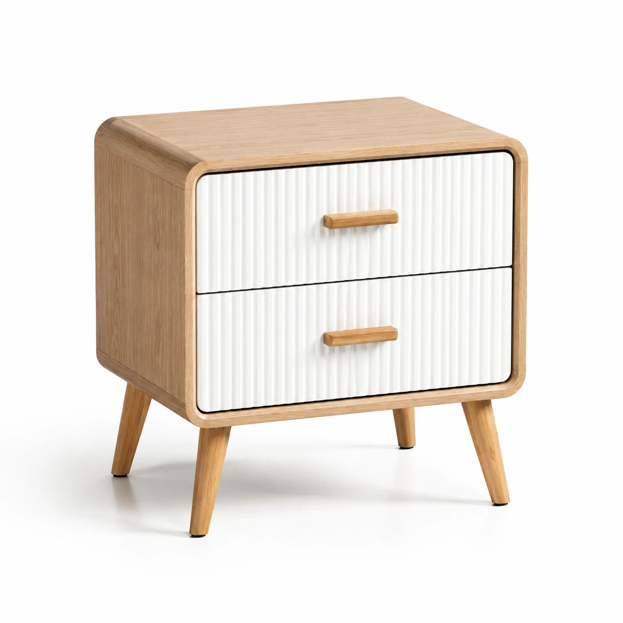 Nachttisch mit zwei Schubladen Eiche MDF 45x35x55cm